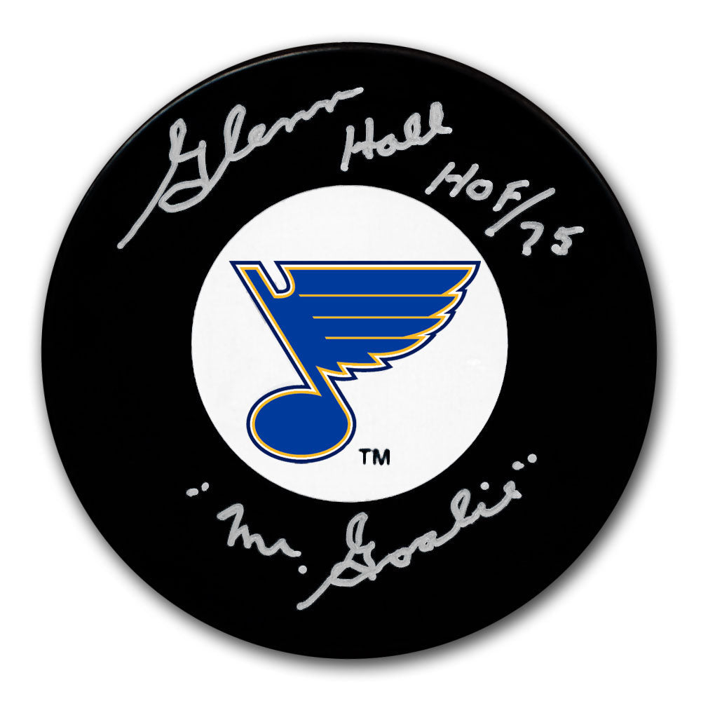 Glenn Hall St. Louis Blues HOF Mr. Goalie Autographed Puck