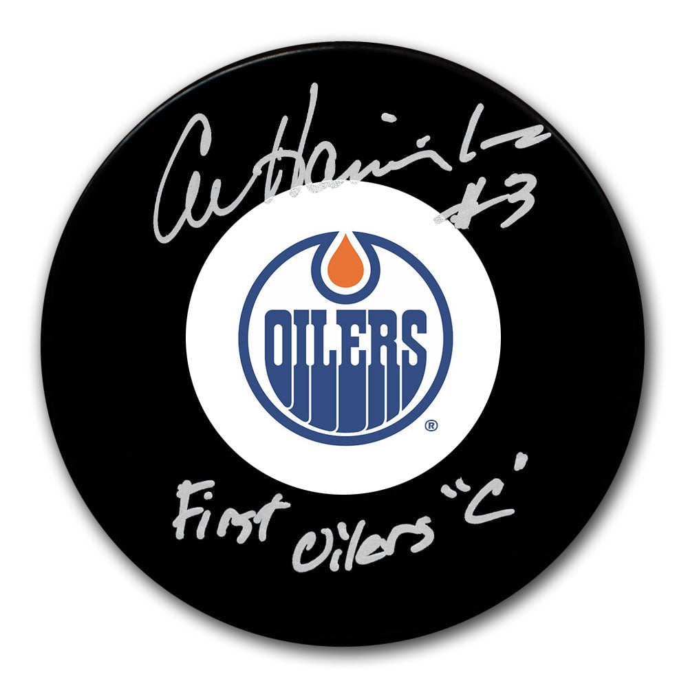 Al Hamilton Edmonton Oilers FIRST OILERS CAPTAIN Autographed Puck - Sport Authentix Inc