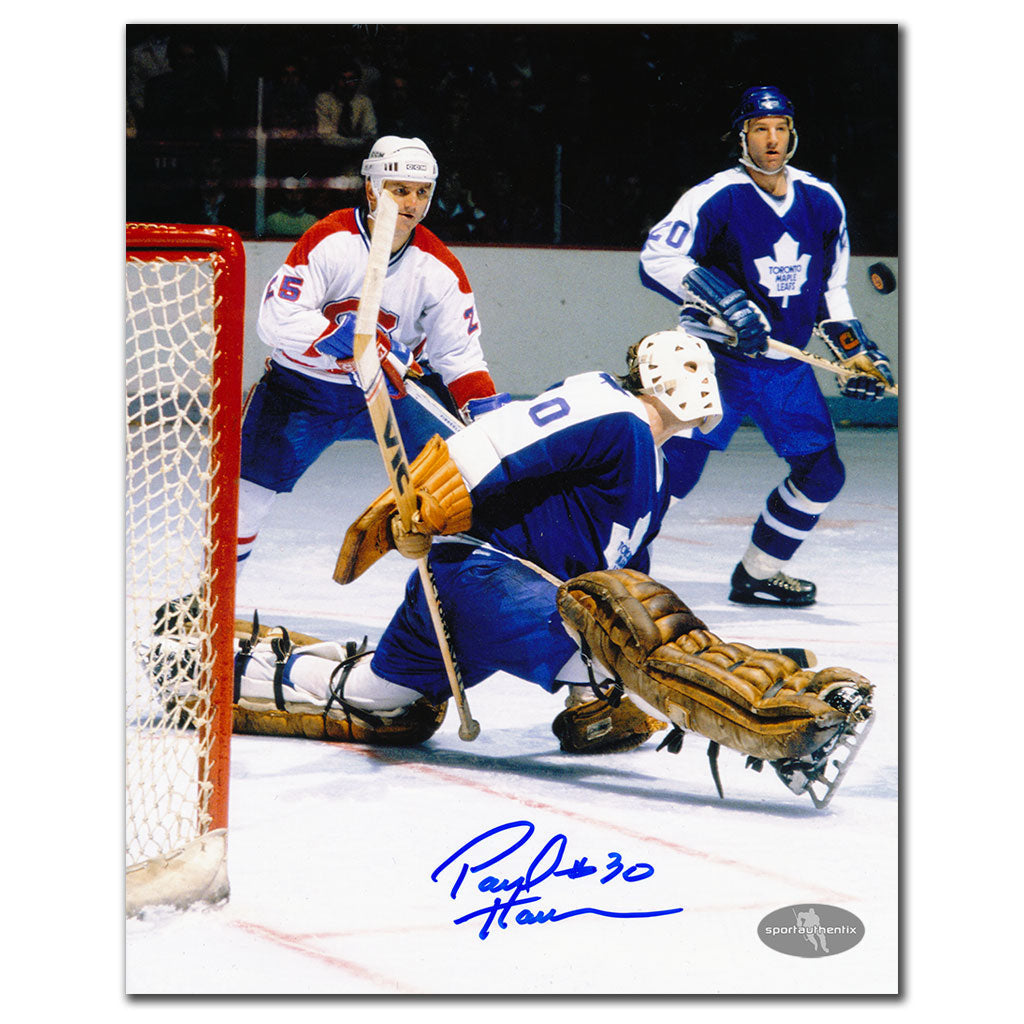 Paul Harrison Maple Leafs de Toronto BIG SAVE Autographié 8x10