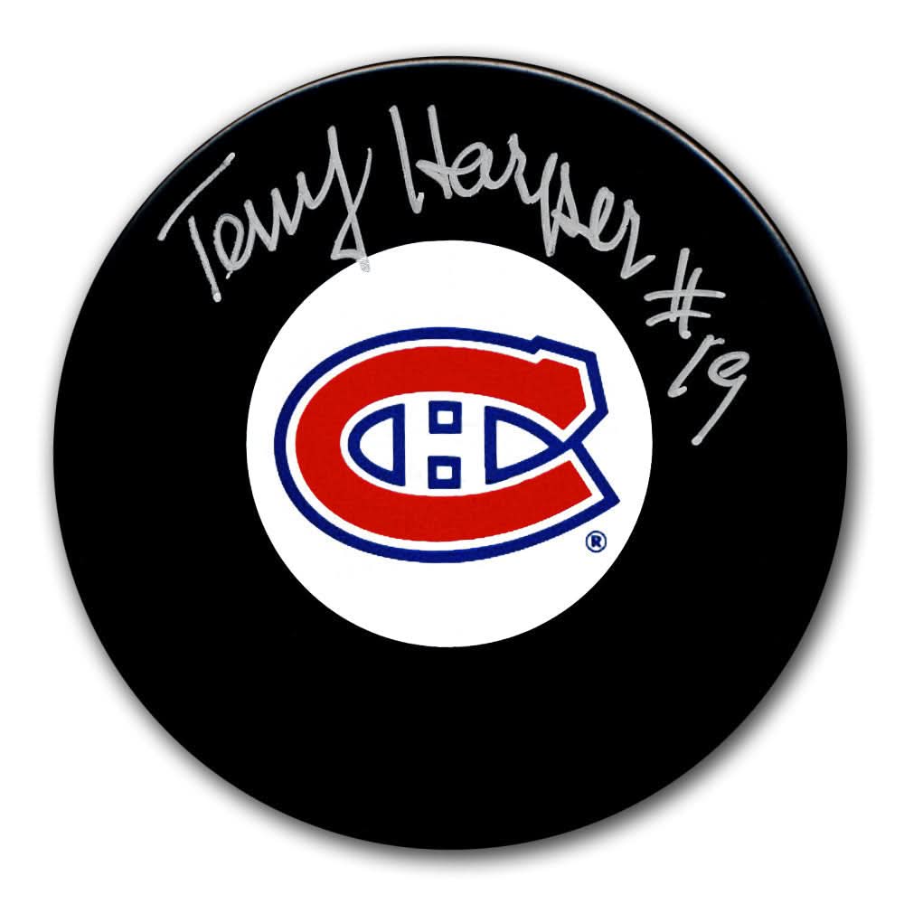 Authentic Terry Harper Montreal Canadiens Autographed Puck - SportAuthentix