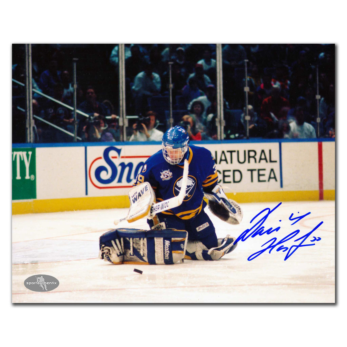 Dominik Hasek Buffalo Sabres PAD SAVE Autographed 8x10 - Sport Authentix Inc