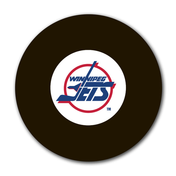 Brian Hayward autographed Winnipeg Jets hockey puck pre-order featuring the Jets logo.
