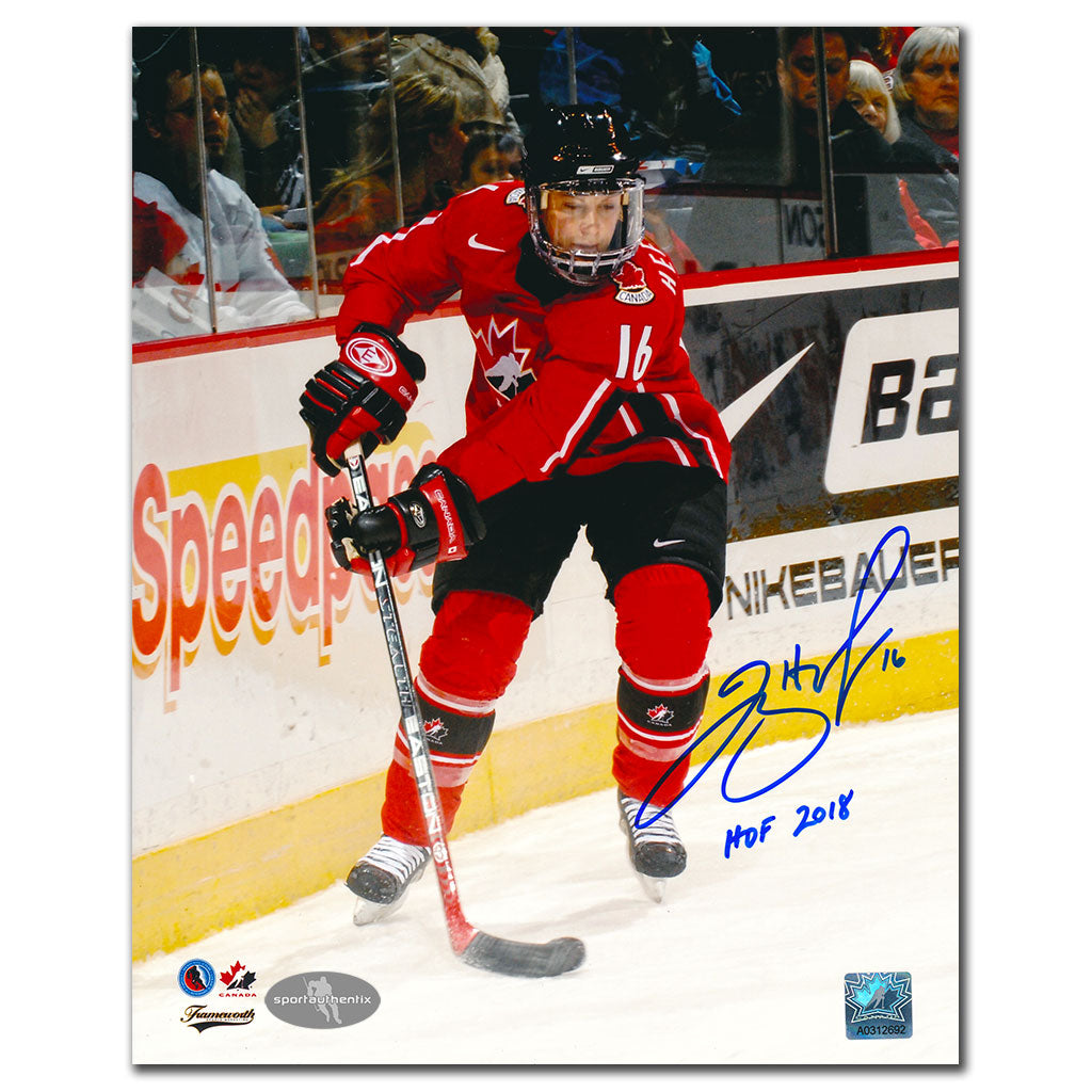 Jayna Hefford Équipe Canada Jeux olympiques de 2006 à TURIN Autographié 8x10