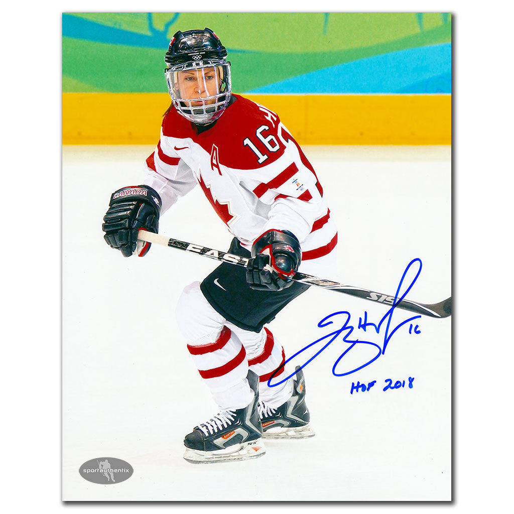 Jayna Hefford Team Canada VANCOUVER 2010 OLYMPICS Autographed 8x10 - Sport Authentix Inc