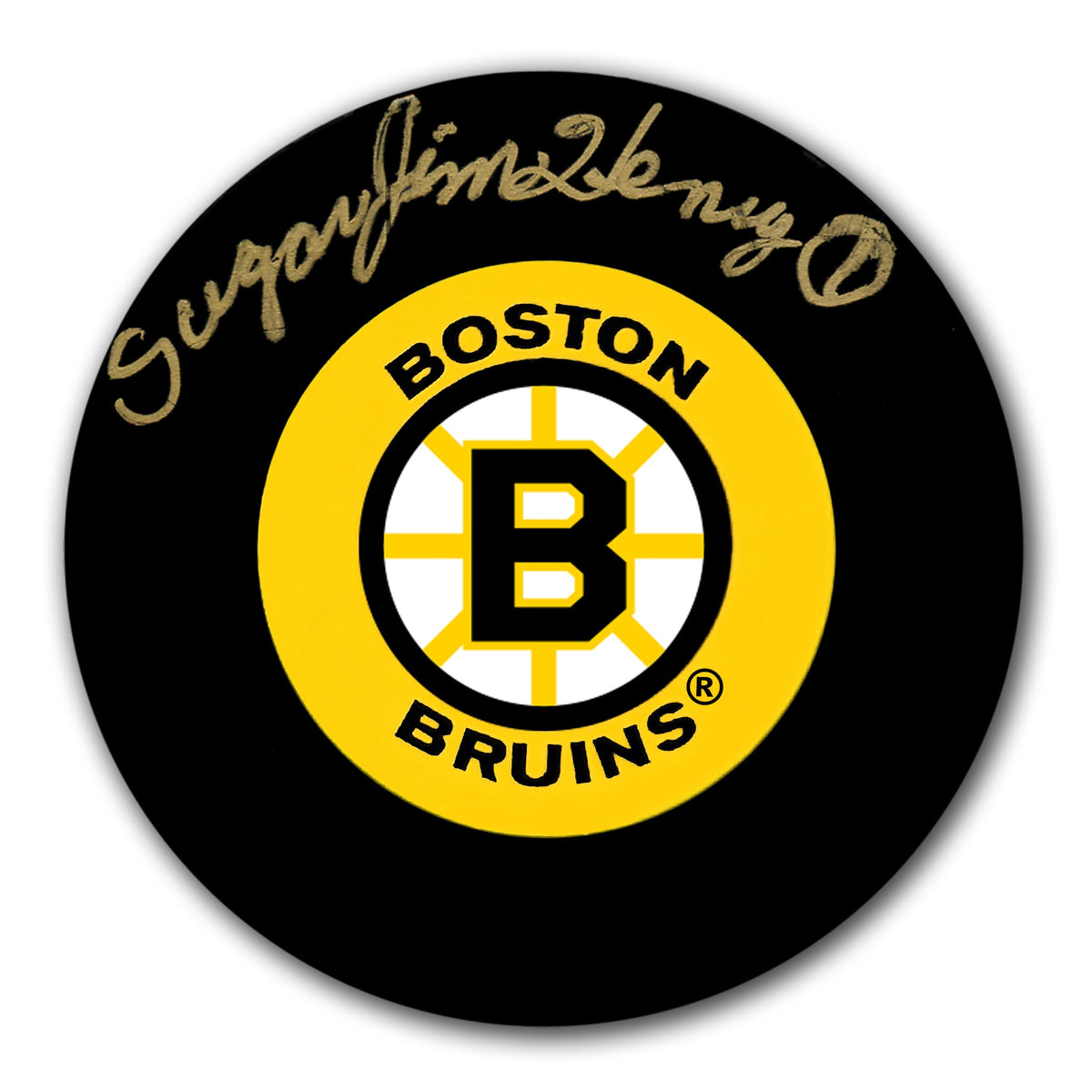Sugar Jim Henry Boston Bruins Autographed Puck - Sport Authentix Inc