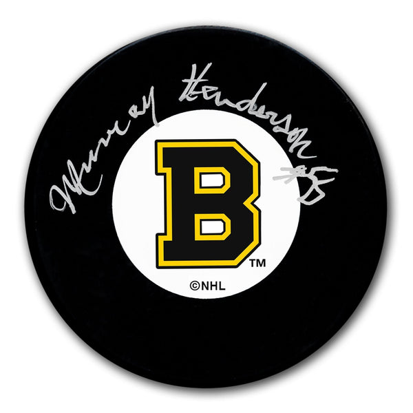 Authentic Murray Henderson Boston Bruins Autographed Puck - SportAuthentix