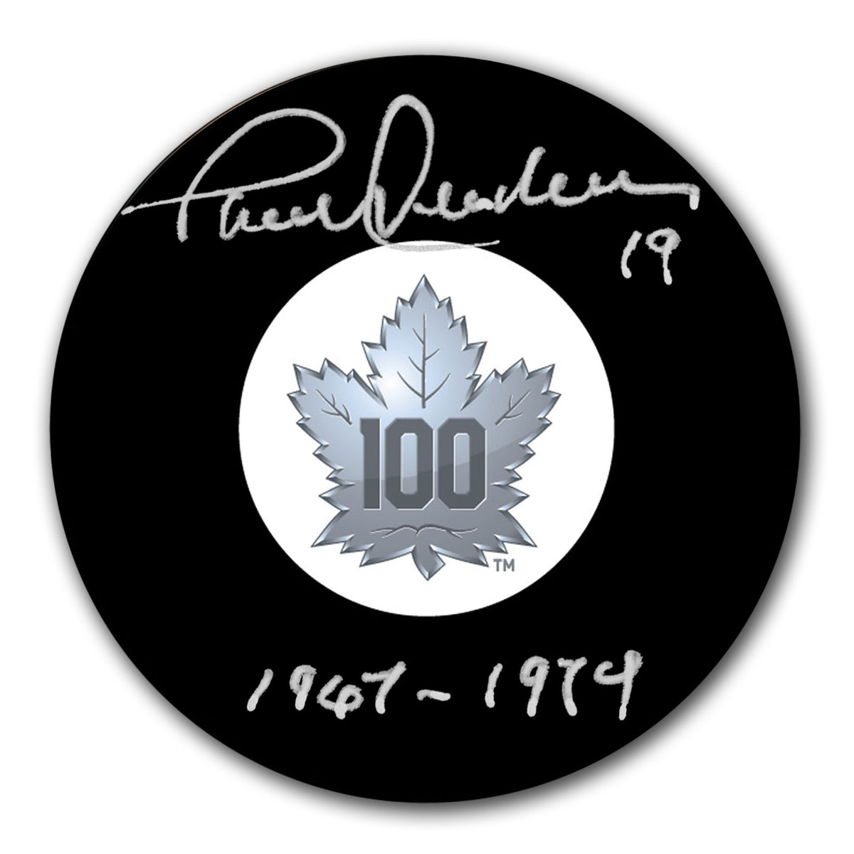 Paul Henderson autographed Toronto Maple Leafs 100th Anniversary hockey puck