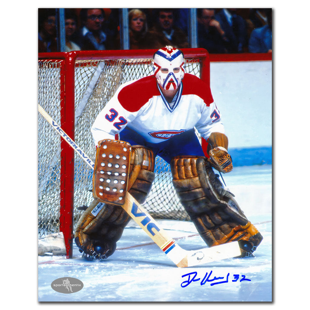Denis Herron Montreal Canadiens WHITE JERSEY Autographed 8x10