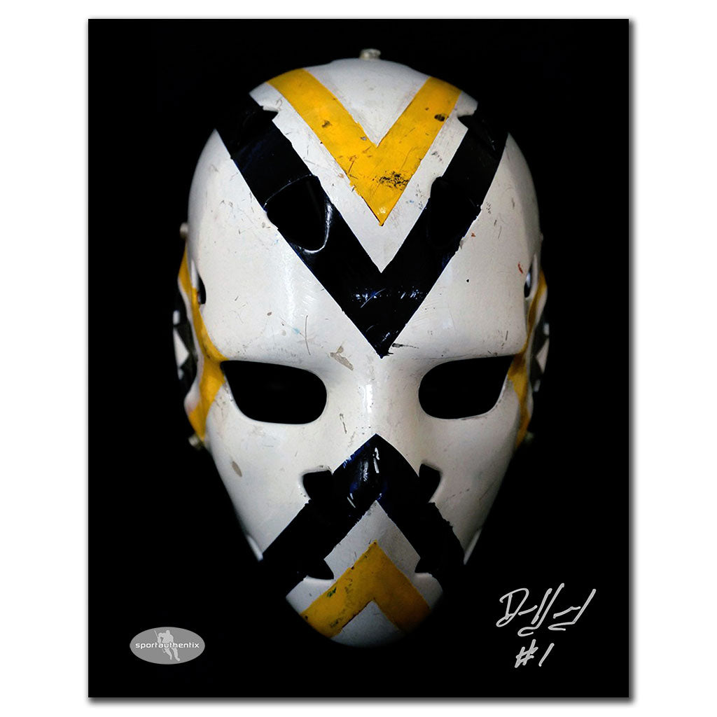 Denis Herron Pittsburgh Penguins MASK Autographed 8x10