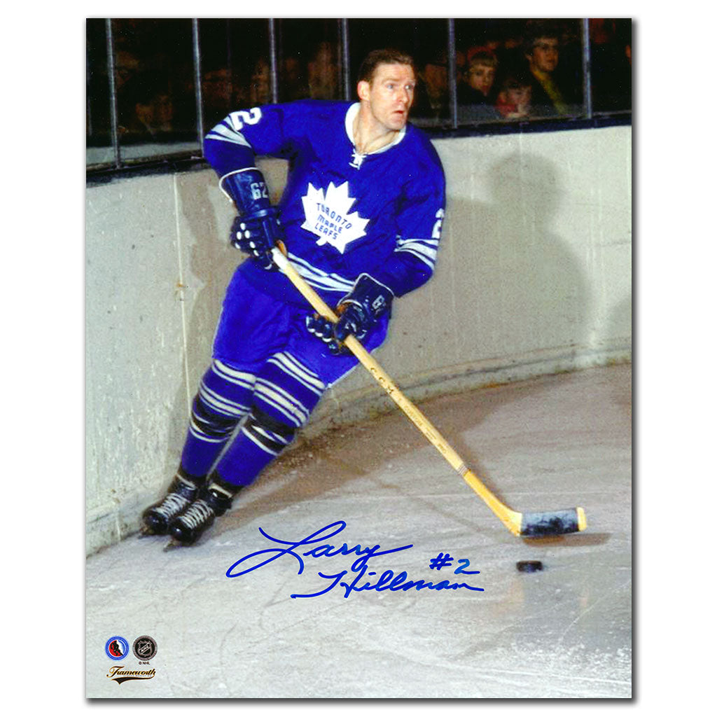 Larry Hillman Maple Leafs de Toronto dédicacé 8x10