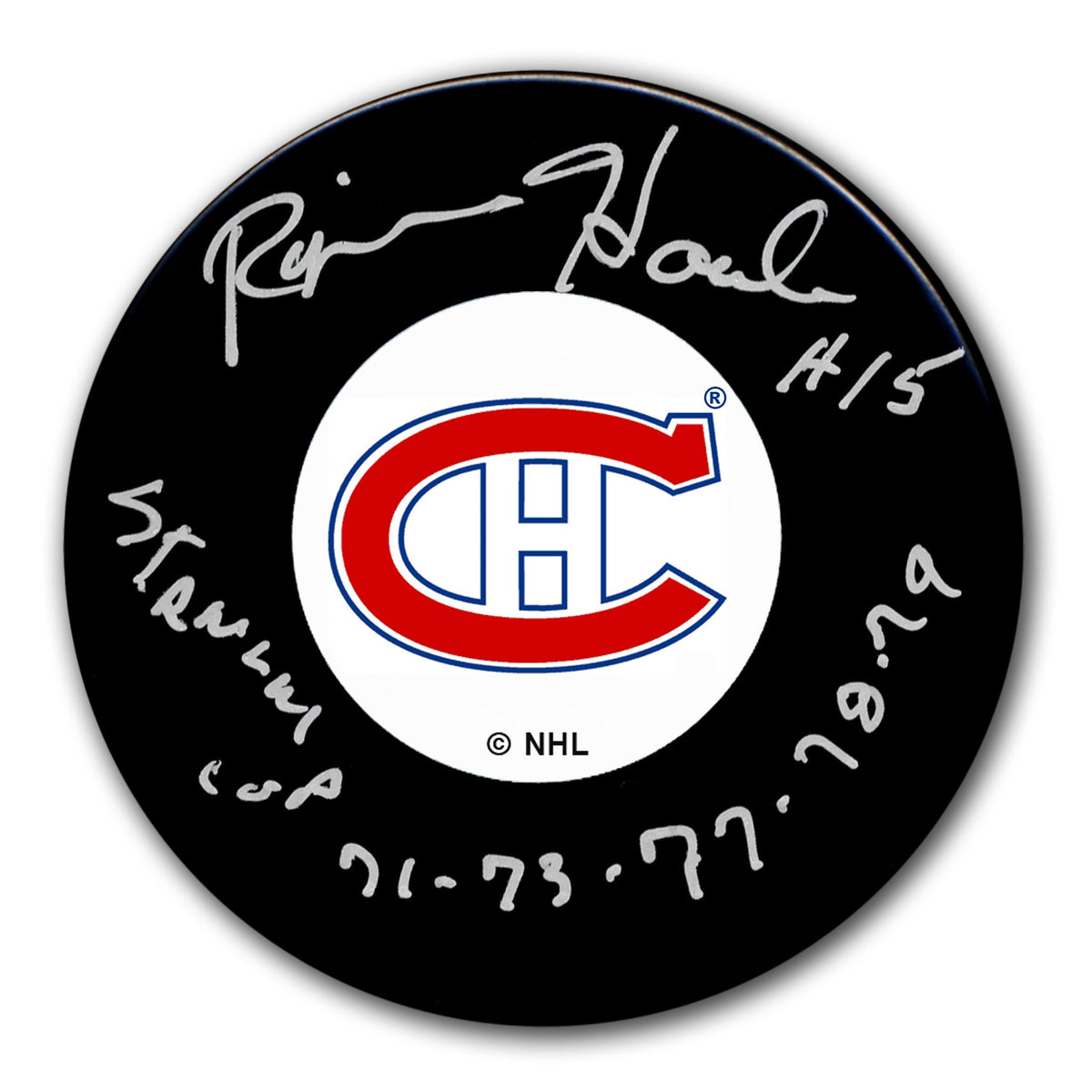 Rejean Houle Montreal Canadiens SC Years Original 6 Autographed Puck - Sport Authentix Inc
