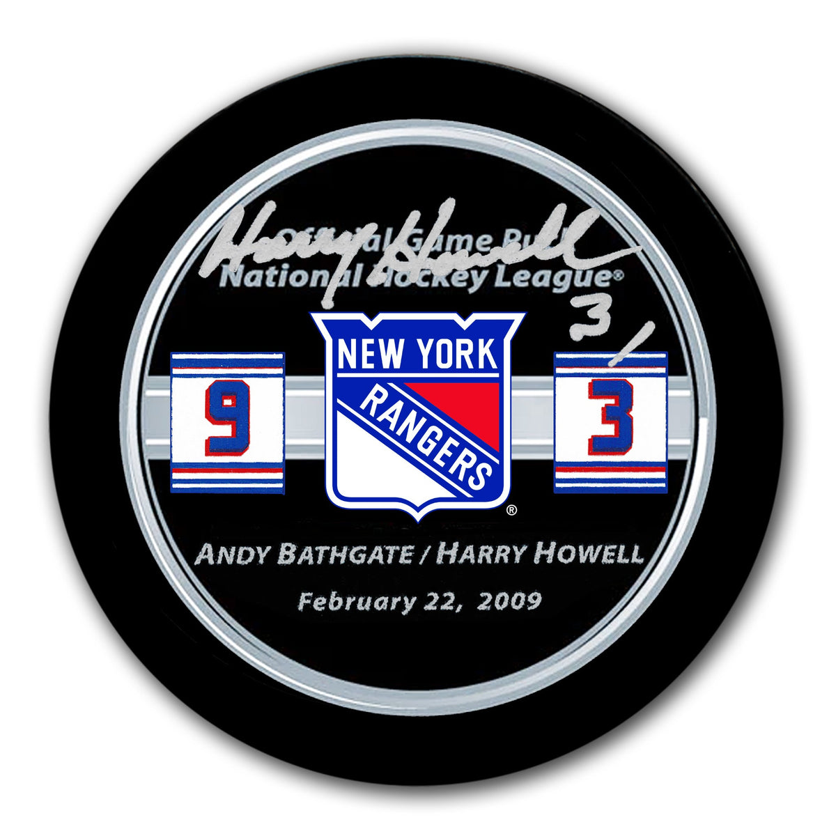 Harry Howell New York Rangers Retirement Night Autographed Puck - Sport Authentix Inc
