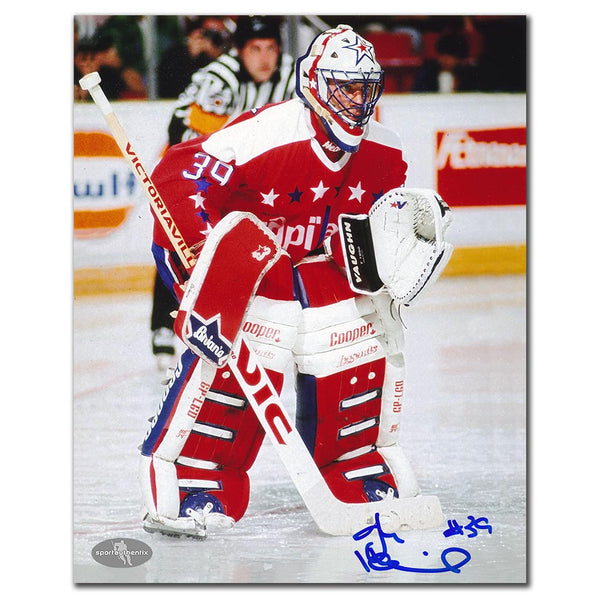 Jim Hrivnak autographed Washington Capitals 8x10 photo guarding the crease