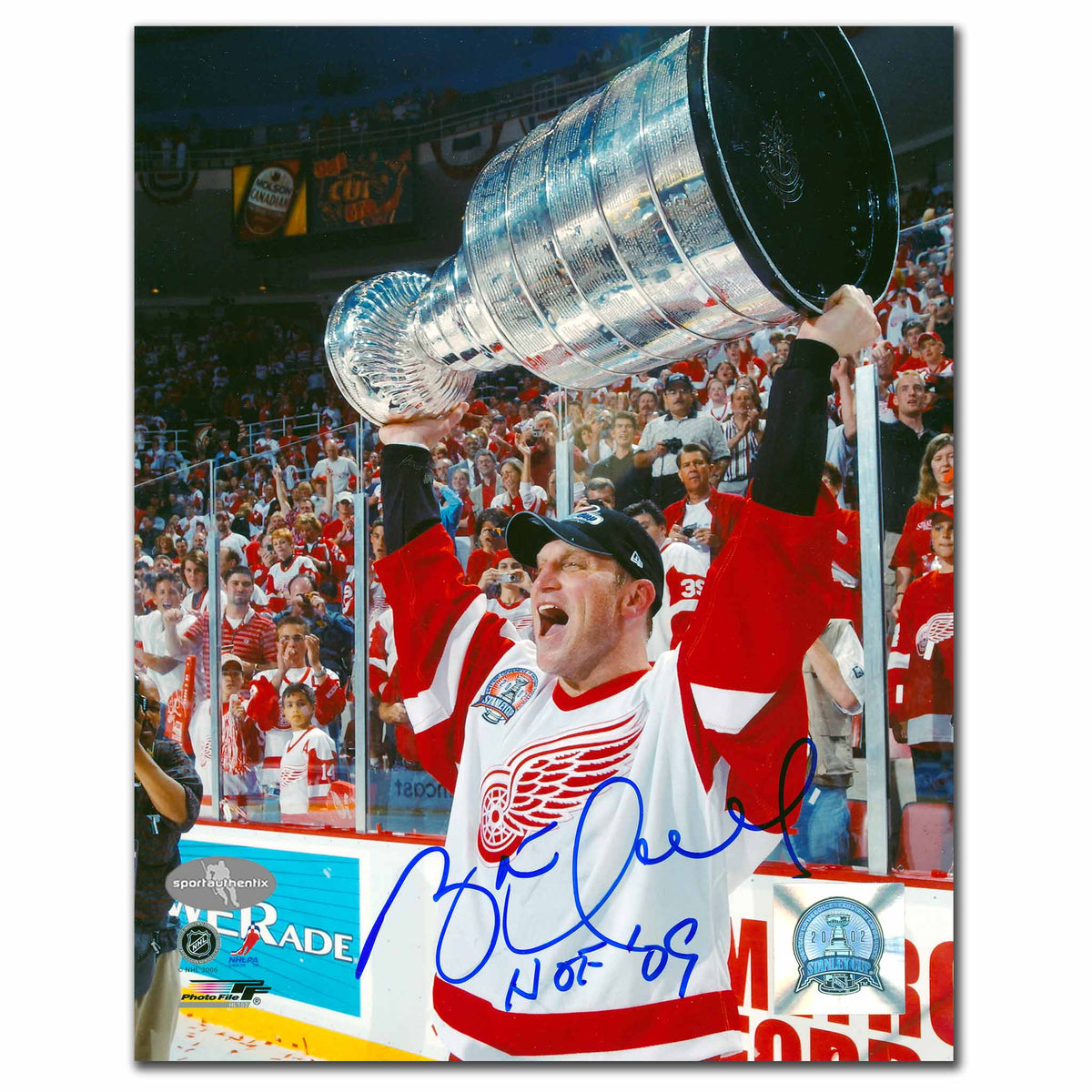 Brett Hull Detroit Red Wings 2002 Stanley Cup Autographed 8x10 - Sport Authentix Inc