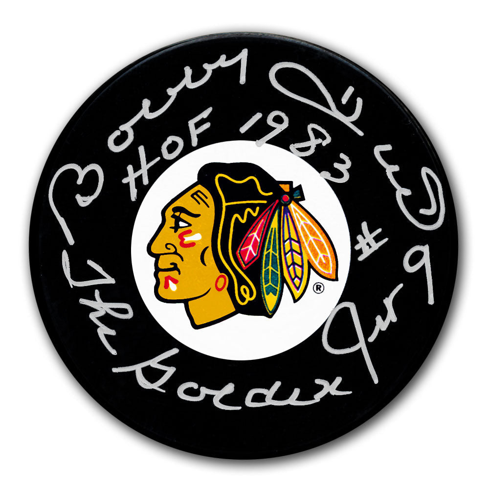Bobby Hull Chicago Blackhawks HOF The Golden Jet Autographed Puck - Sport Authentix Inc