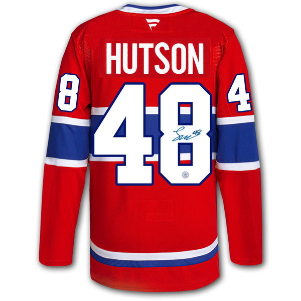 Lane Hutson Autographed Montreal Canadiens Fanatics Premium Jersey