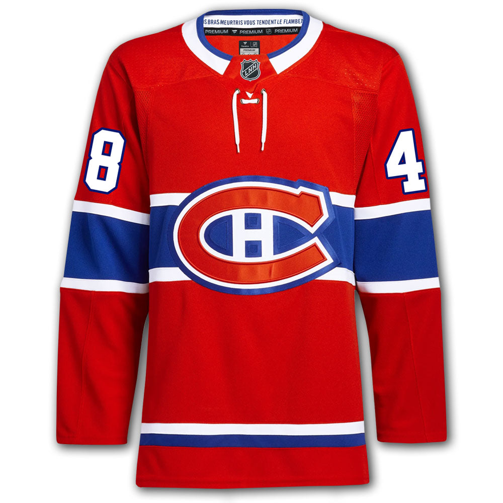 Lane Hutson Autographed Montreal Canadiens Fanatics Premium Jersey
