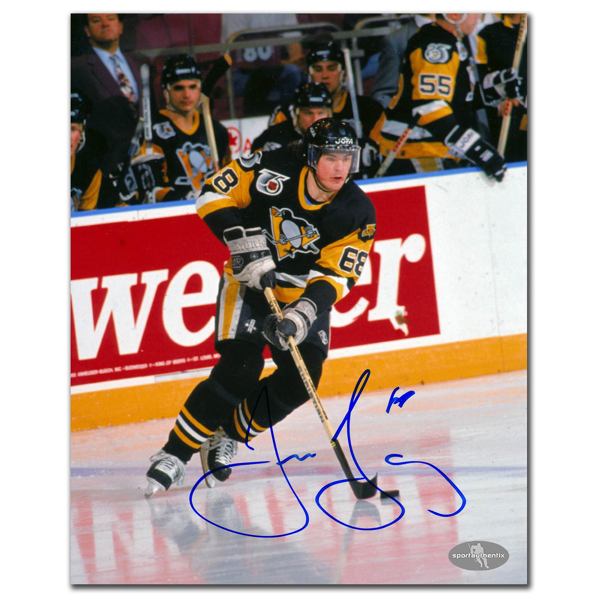 Jaromir Jagr Pittsburgh Penguins RUSH Autographed 8x10 - Sport Authentix Inc