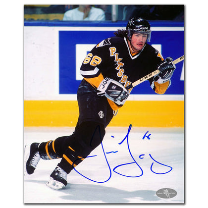 Jaromir Jagr Pittsburgh Penguins autographed 8x10 glossy photo, signed in bold marker, authentic collectible for fans.