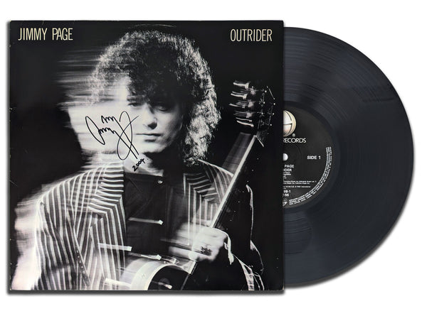 Jimmy Page a signé l'album vinyle autographié OUTRIDER LP