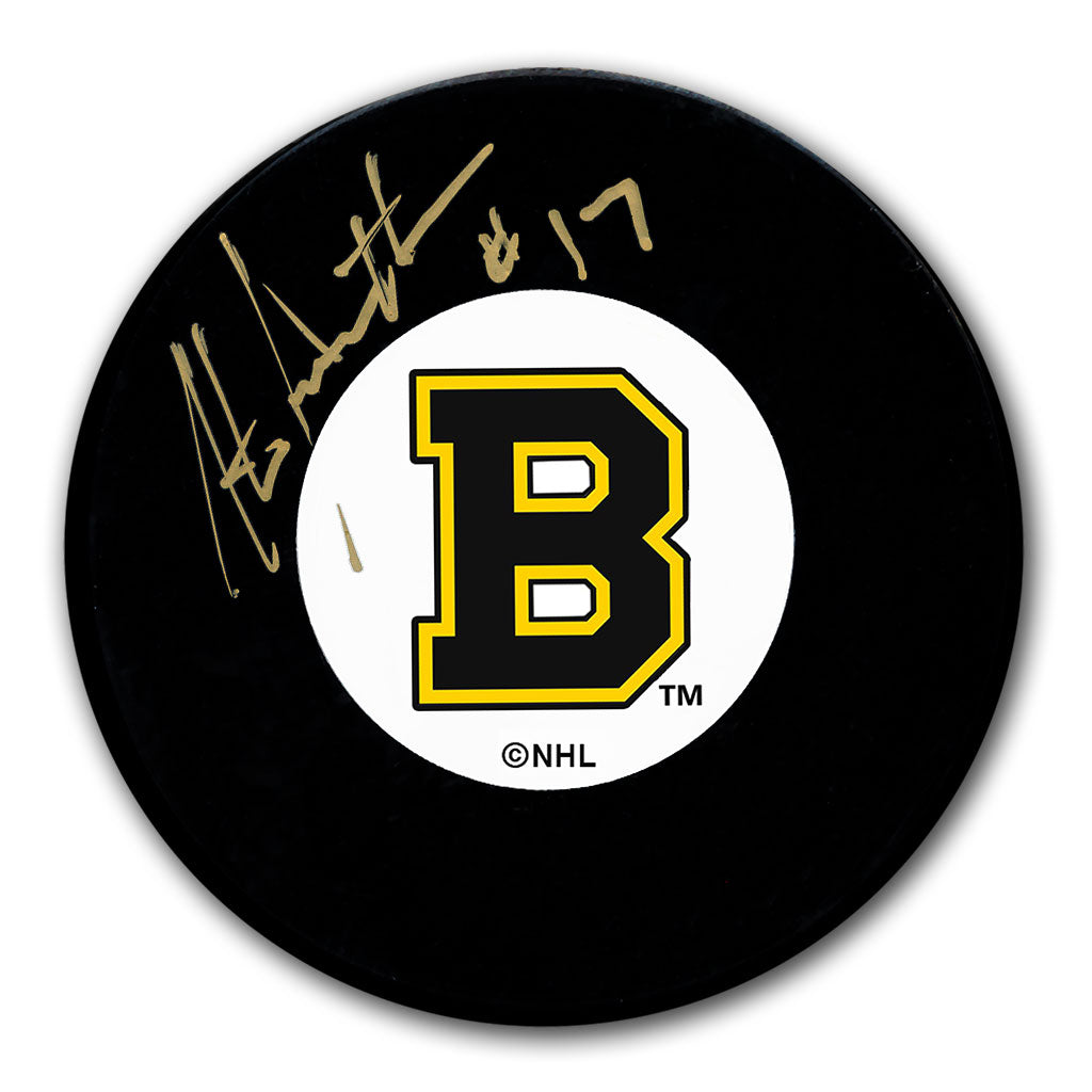 Stan Jonathan autographed Boston Bruins hockey puck