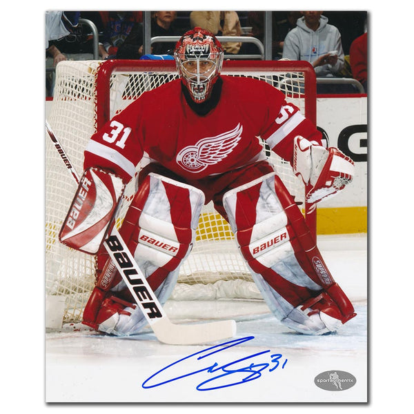 Curtis Joseph autographed Detroit Red Wings 8x10 photo guarding the crease