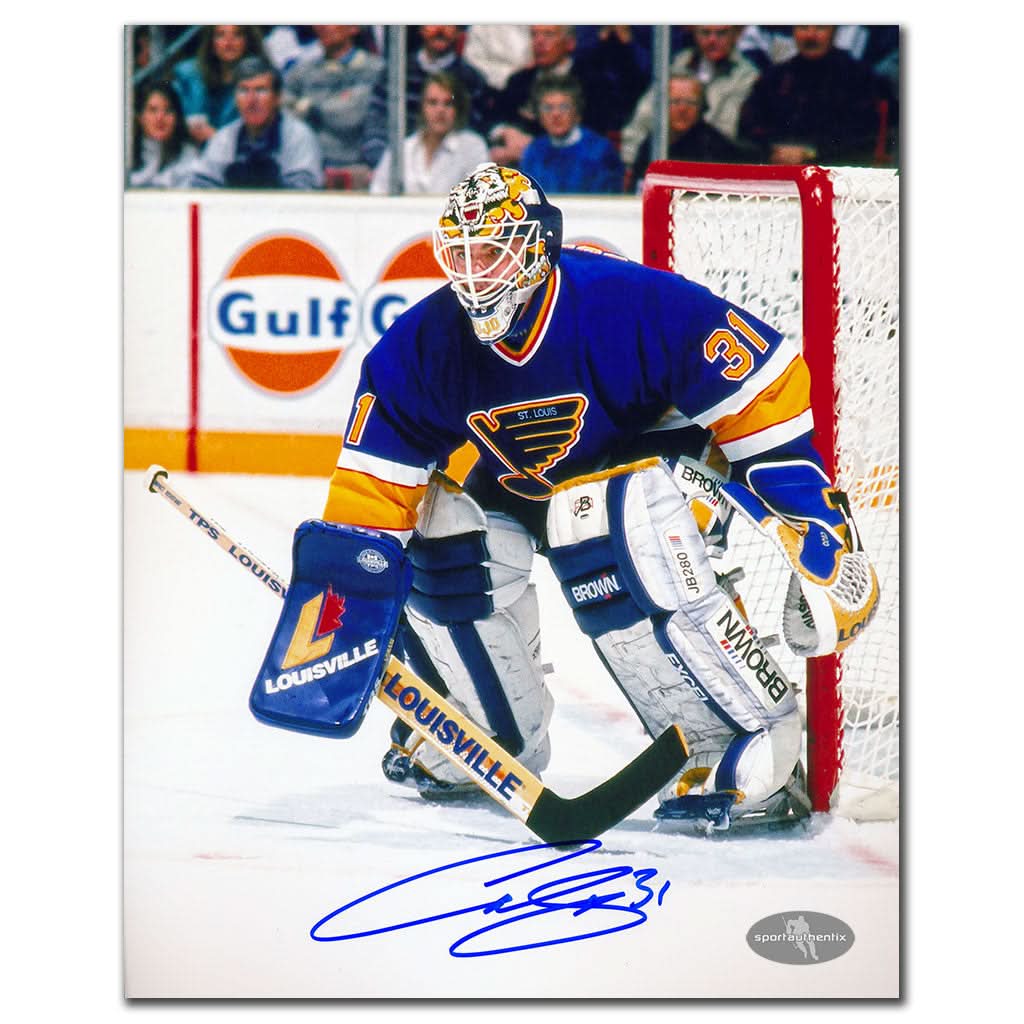 Authentic Curtis Joseph St. Louis Blues ACTION Autographed 8x10 - SportAuthentix