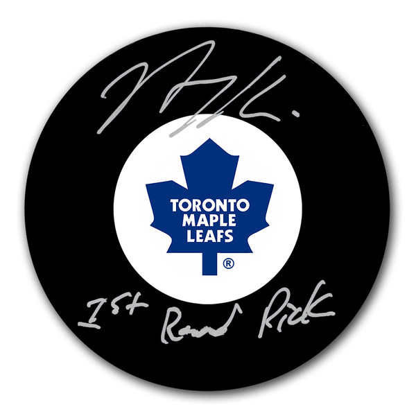 Nazem Kadri autographed Toronto Maple Leafs hockey puck with 1st Round Pick inscription