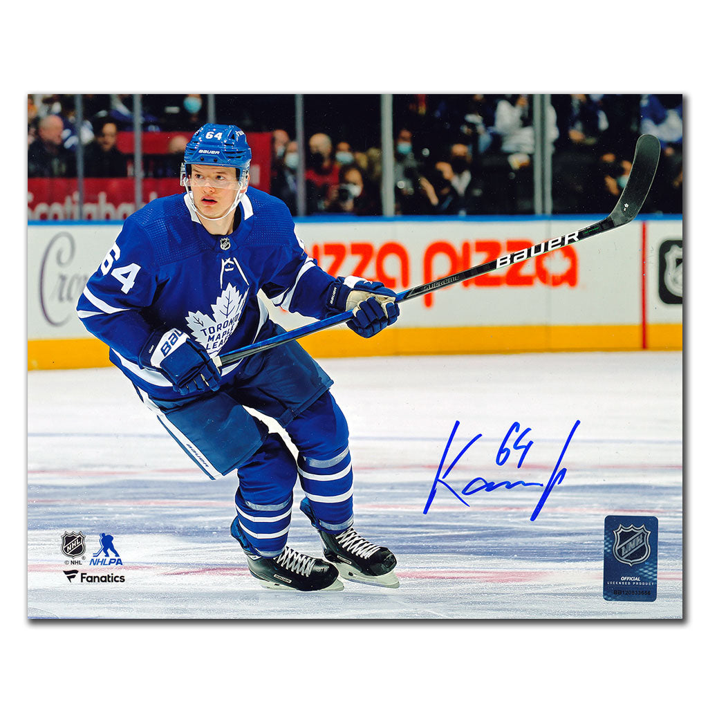 David Kampf Maple Leafs de Toronto ACTION dédicacé 8x10