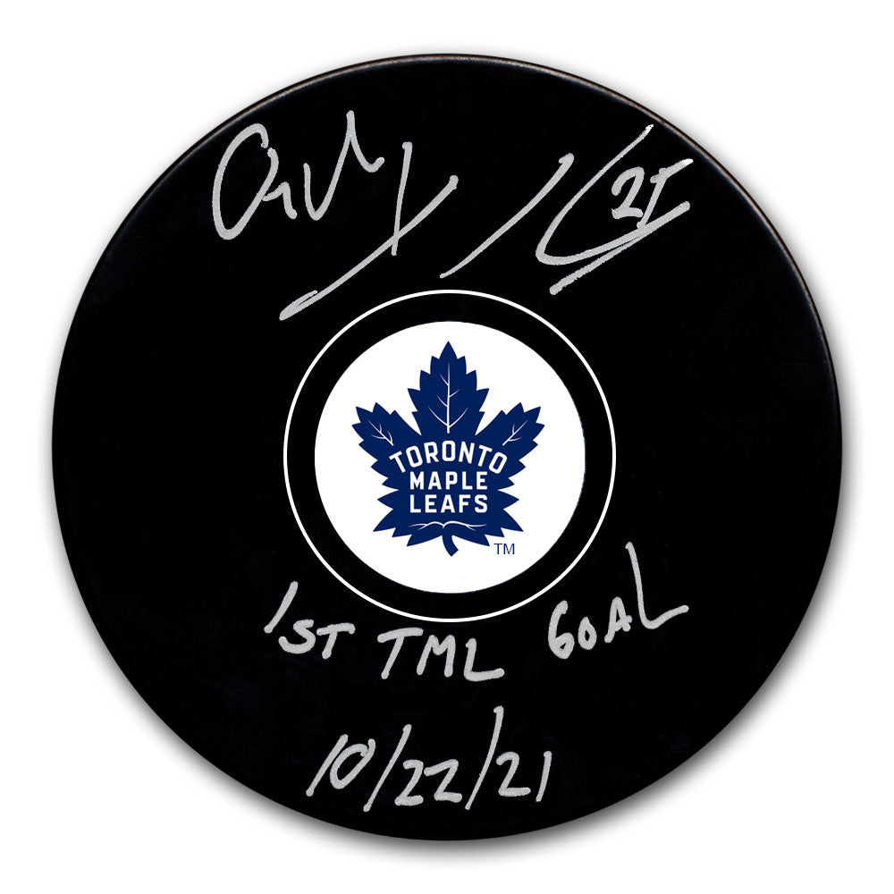 Ondrej Kase Toronto Maple Leafs 1st TML Goal 10/22/21 Autographed Puck - Sport Authentix Inc