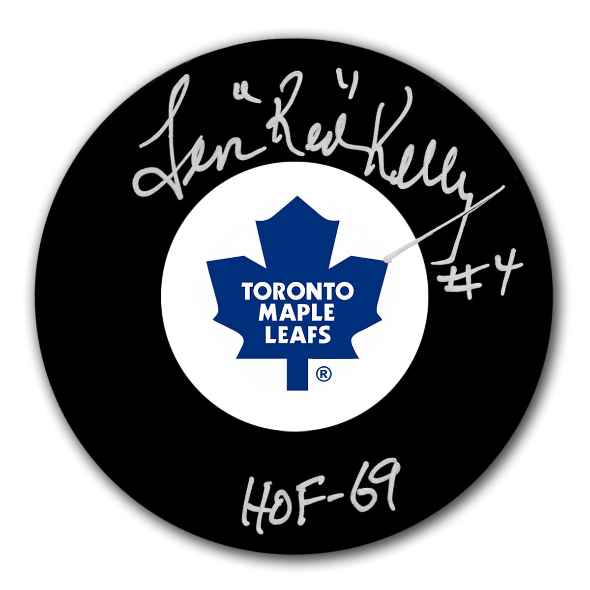 Authentic Red Kelly Toronto Maple Leafs HOF Autographed Puck - SportAuthentix