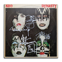 KISS signed Dynasty vinyl record autographed by Gene Simmons Paul Stanley Ace Frehley and Peter Criss