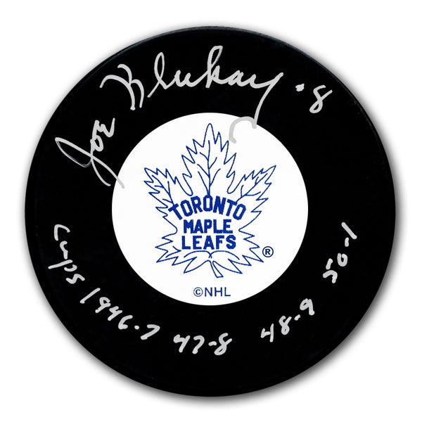 Authentic Joe Klukay Toronto Maple Leafs SC Years Original 6 Autographed Puck - SportAuthentix