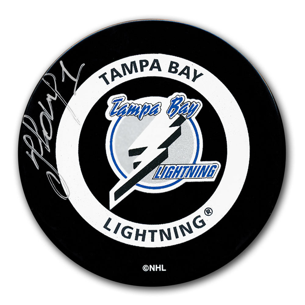 Evgeny Konstantinov Rondelle de jeu officielle dédicacée du Lightning de Tampa Bay