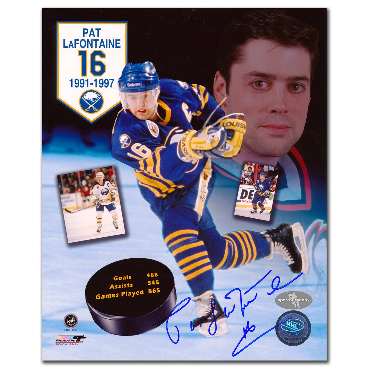 Pat Lafontaine Buffalo Sabres CAREER Autographed 8x10 - Sport Authentix Inc