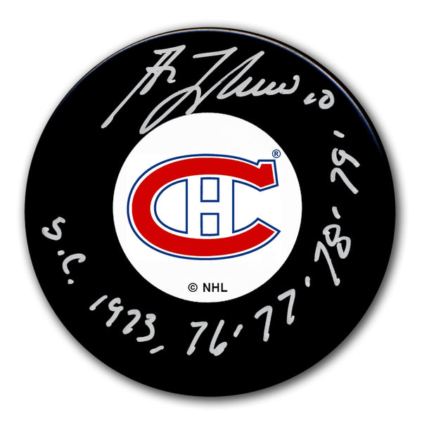 Authentic Guy Lafleur Montreal Canadiens SC Years Original 6 Autographed Puck - SportAuthentix