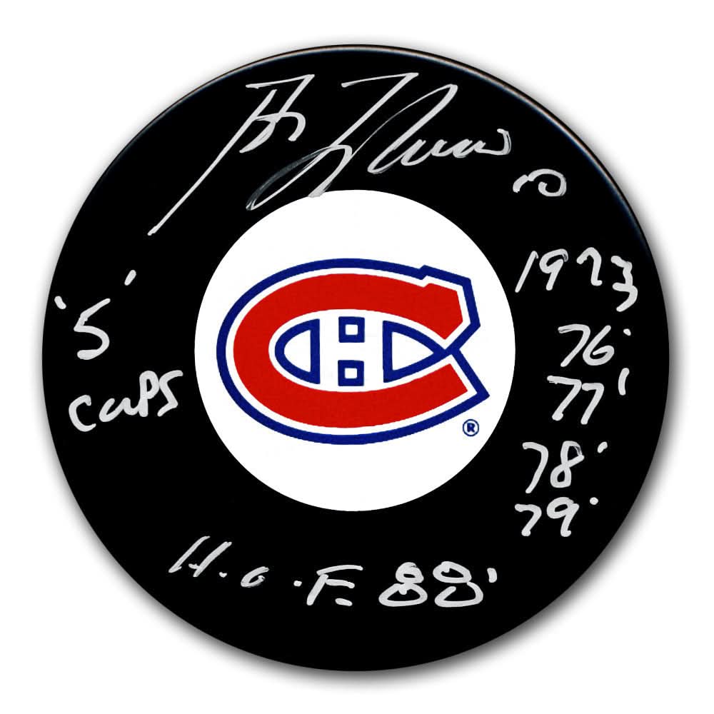 Authentic Guy Lafleur Montreal Canadiens HOF SC Years Autographed Puck - SportAuthentix