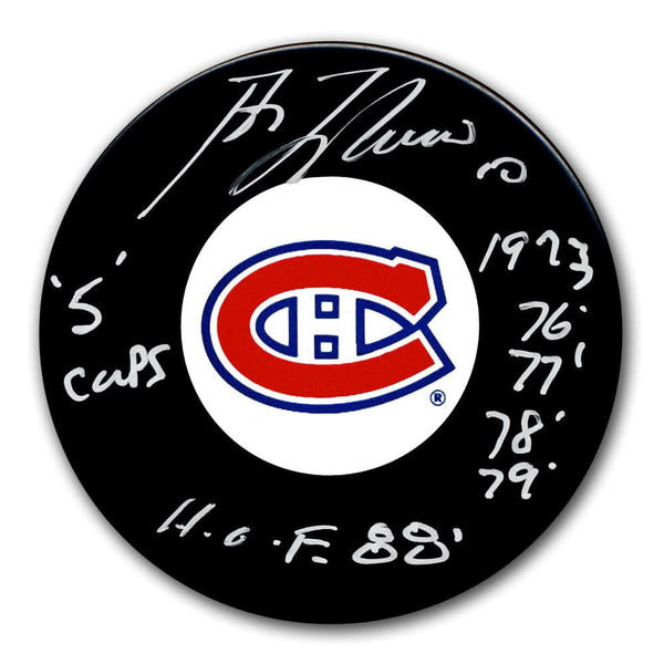 Authentic Guy Lafleur Montreal Canadiens HOF SC Years Autographed Puck - SportAuthentix