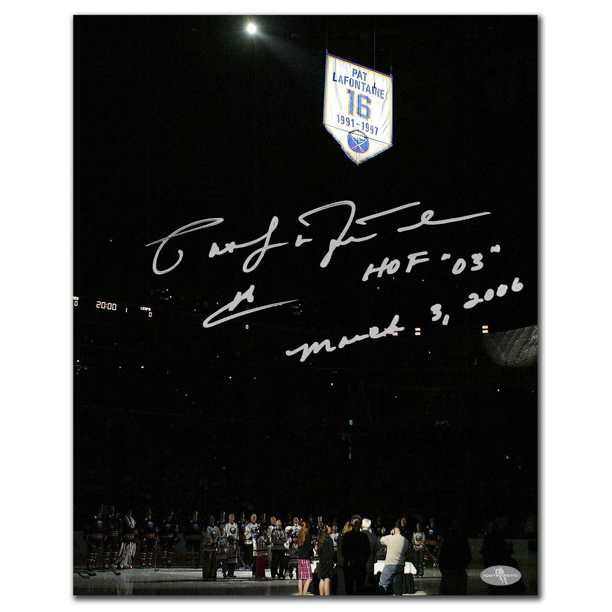Pat Lafontaine Buffalo Sabres Retirement Night Autographed 16x20