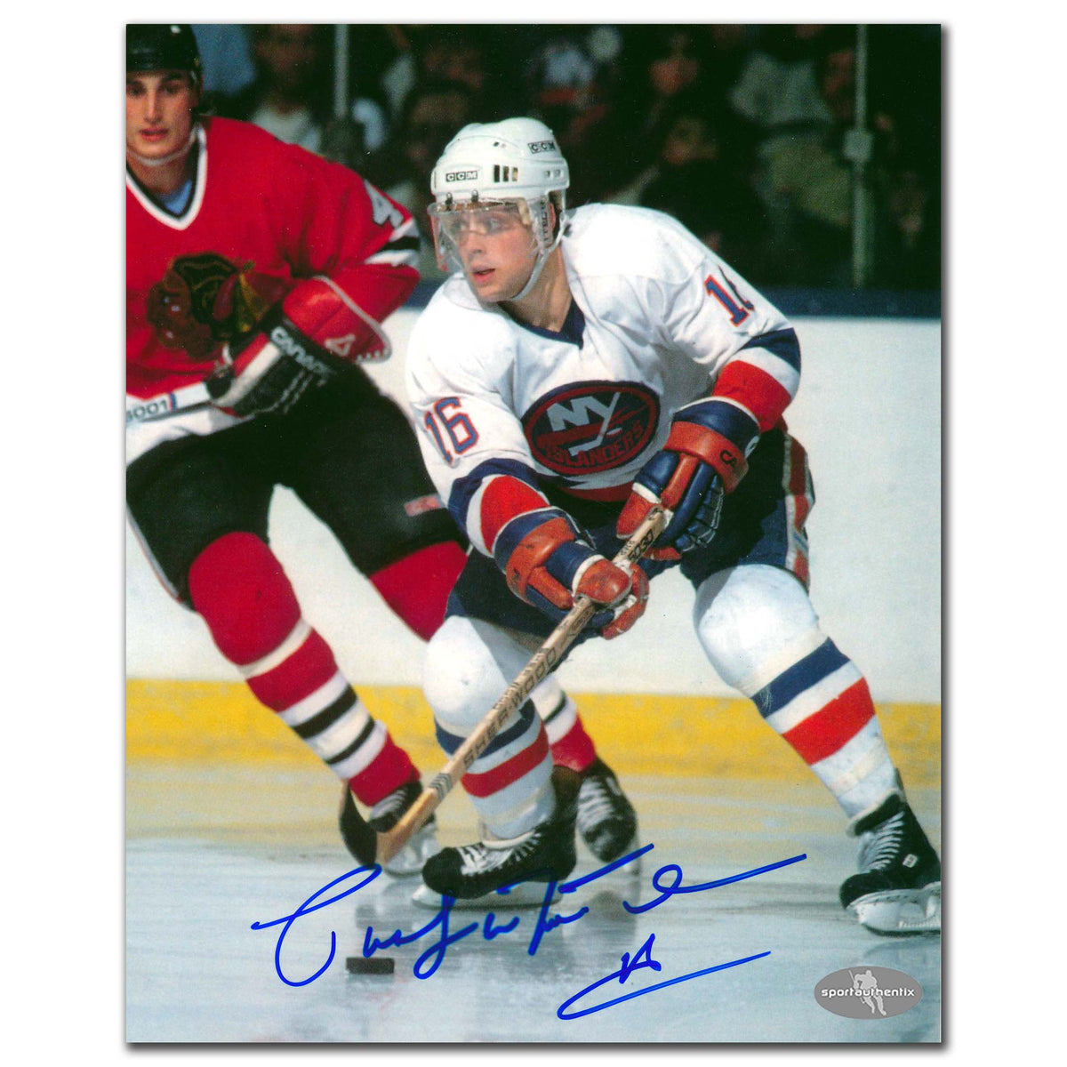 Pat Lafontaine New York Islanders ACTION Autographed 8x10 - Sport Authentix Inc