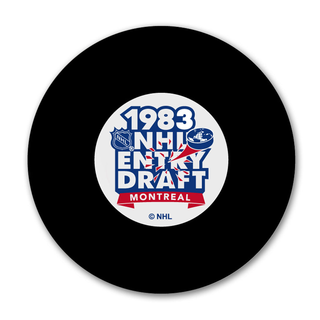 1983 NHL Entry Draft Montreal hockey puck for Pat LaFontaine autograph pre-order