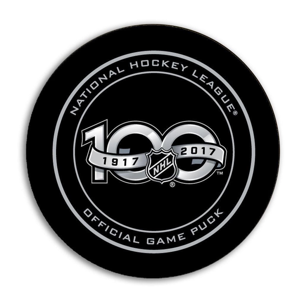 Pat LaFontaine Autographed NHL 100 Official Game Puck · Pre-Order