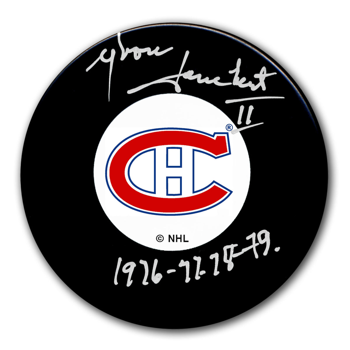 Yvon Lambert Montreal Canadiens SC Years Original 6 Autographed Puck - Sport Authentix Inc