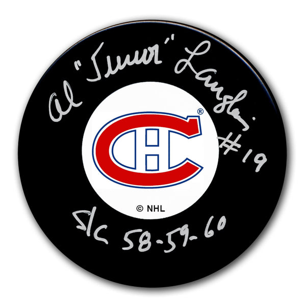 Authentic Al Langlois Montreal Canadiens SC Years Original 6 Autographed Puck - SportAuthentix