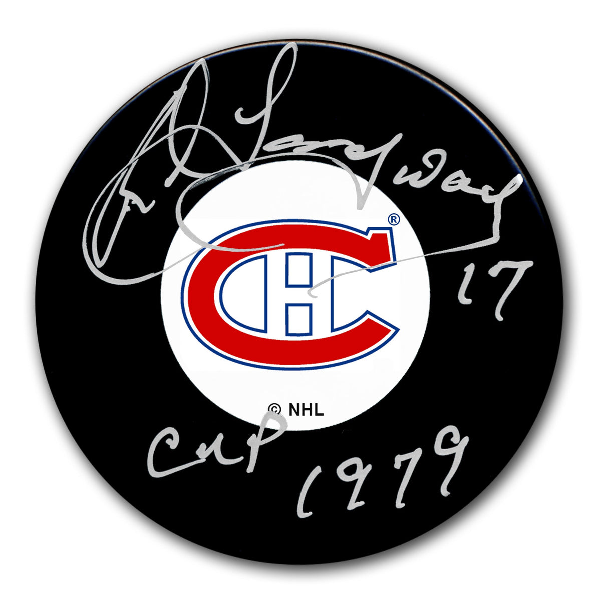 Rod Langway Montreal Canadiens 1979 Stanley Cup Original 6 Autographed Puck - Sport Authentix Inc