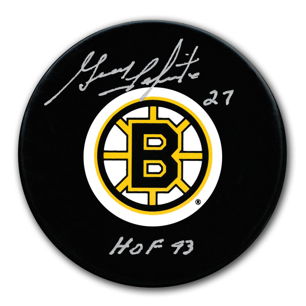 Authentic Guy Lapointe Boston Bruins HOF Autographed Puck - SportAuthentix