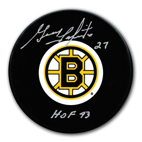 Authentic Guy Lapointe Boston Bruins HOF Autographed Puck - SportAuthentix