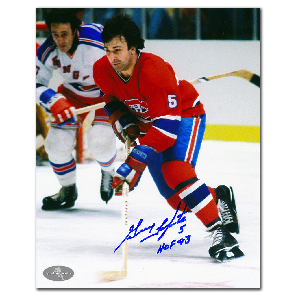 Guy Lapointe Montreal Canadiens ACTION Autographed 8x10