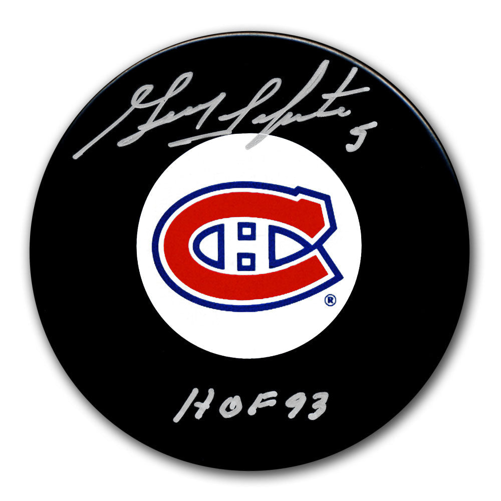 Guy Lapointe Montreal Canadiens HOF Autographed Puck