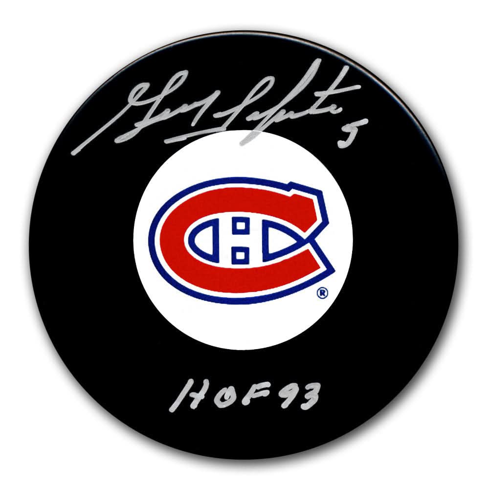 Authentic Guy Lapointe Montreal Canadiens HOF Autographed Puck - SportAuthentix